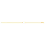 Yellow gold bracelet 375 motif oval screw clasp 19 cm - view 2