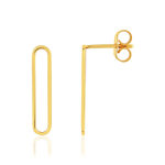 Boucles d'oreilles or jaune 375, motif trombone - vue 1