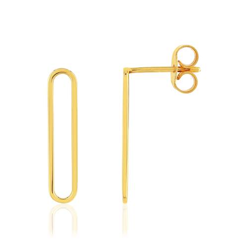 Boucles d'oreilles or jaune 375, motif trombone