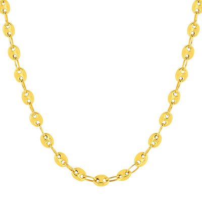 Collier or 375 jaune ,maille grain de café, 45 cm