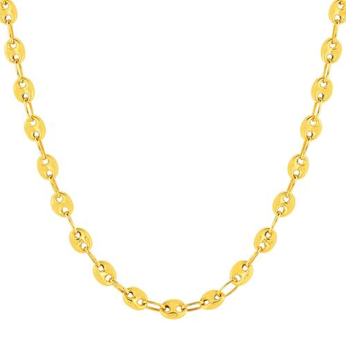 Collier or 375 jaune ,maille grain de café, 45 cm