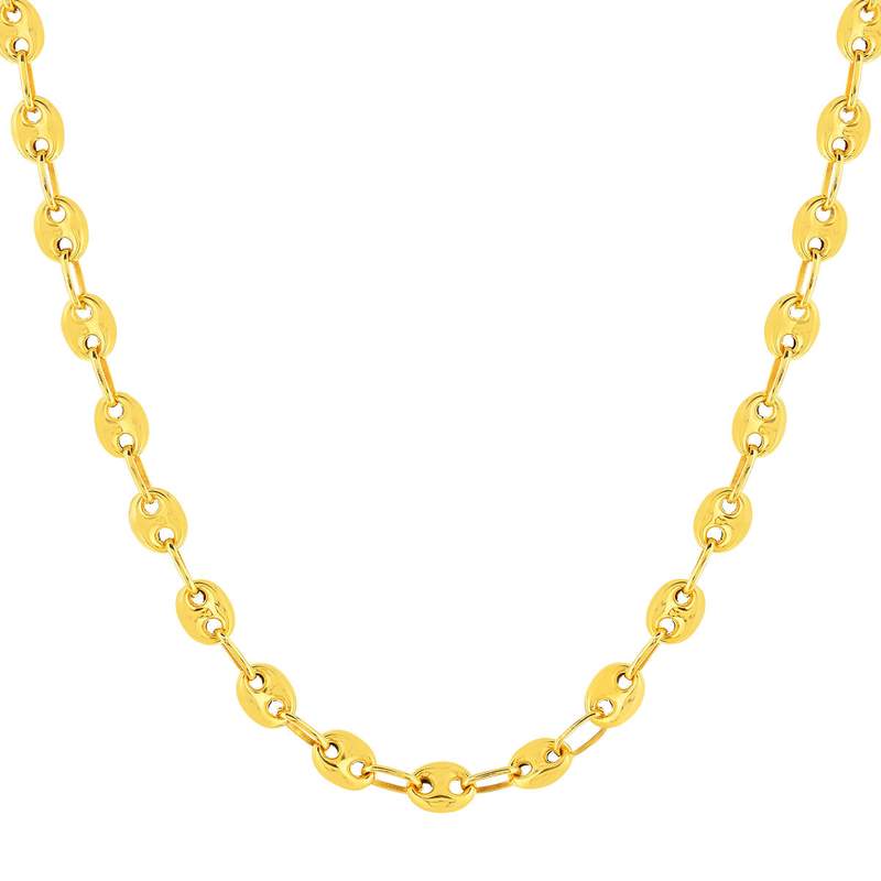 Collier or 375 jaune ,maille grain de café, 45 cm - vue 1
