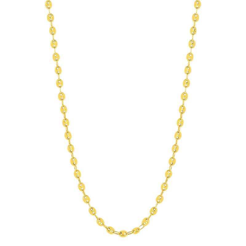 Collier or 375 jaune ,maille grain de café, 45 cm - vue 2