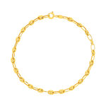 Bracelet or 375 jaune, maille grain de café, 18.5 cm - vue 1