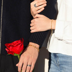 Bracelet or 375 jaune, maille grain de café, 18.5 cm - vue porté 2