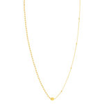 Collier or jaune 375 asymétrique motif grain de café 45 cm - vue 2