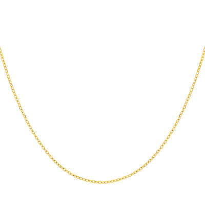 Chaine or 750 jaune, maille forçat, 40 cm - vue 1