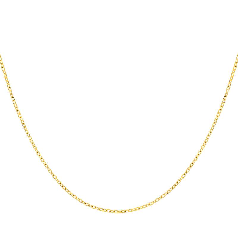 Chaine or 750 jaune, maille forçat, 40 cm - vue 1