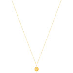 Collier or jaune 375 médaillon motif étoile zirconia 45 cm - vue 2