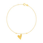 Bracelet or jaune 375 pampille coeur 19 cm - vue 1