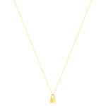Collier or jaune 375 motif cadenas 45 cm - vue 2