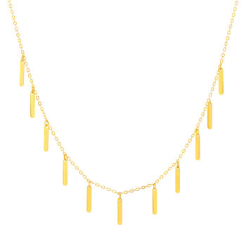 Collier or jaune 375 pampilles 43 cm