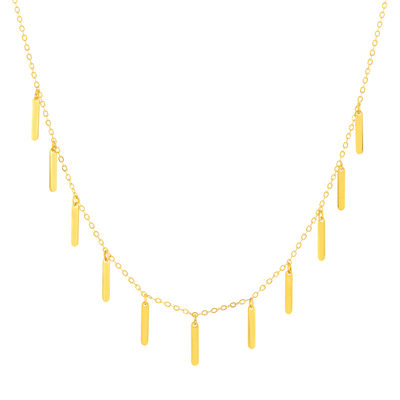 Collier or jaune 375 pampilles 43 cm