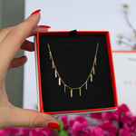 Collier or jaune 375 pampilles 43 cm - vue D2