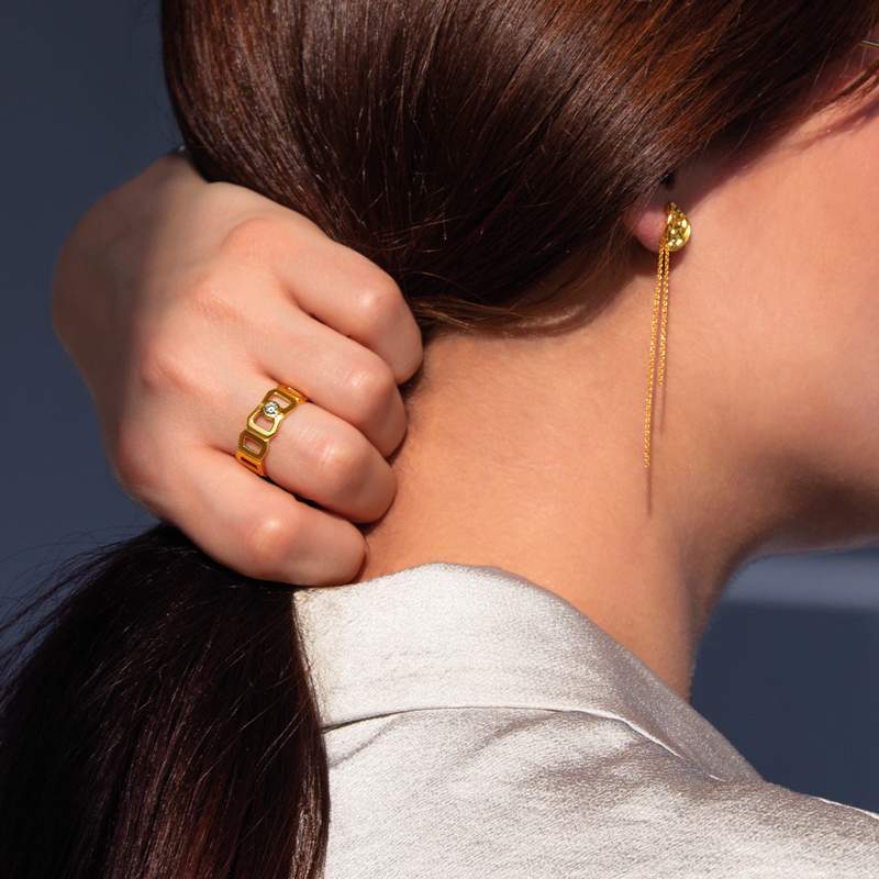 Boucles d'oreilles or jaune 375 - vue porté 1