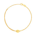 Asymmetrische armband van 375 geelgoud, met koffieboonmotief, 19 cm - afbeelding 1