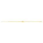 375 asymmetrische geelgouden armband, koffieboon motief 19 cm - zicht 2