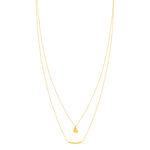 Collier or jaune 375 double rang motif coeur et barrette 42 cm - vue 2