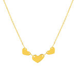 Collier or jaune 375 3 coeurs 42 cm - vue 1