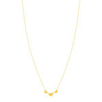 Collier or jaune 375 3 coeurs 42 cm - vue 2