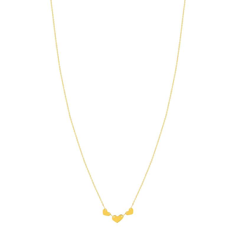 Collier or jaune 375 3 coeurs 42 cm - vue 2