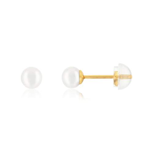 Boucles d'oreille or jaune 375, perles de culture de Chine