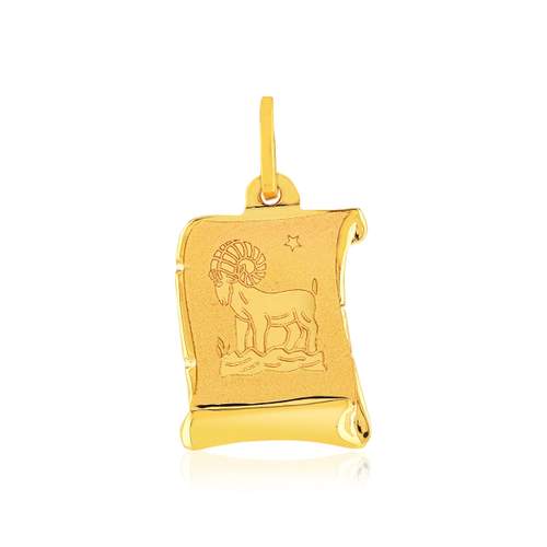 Pendentif or jaune 375, zodiaque bélier