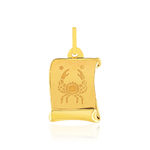 Pendentif or jaune 375, zodiaque cancer - vue 1