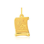 Pendentif or jaune 375, zodiaque lion - vue 1