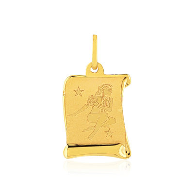 Pendentif or jaune 375, zodiaque vierge - vue 1