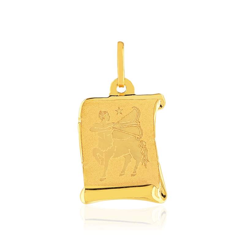 Pendentif or jaune 375, zodiaque sagittaire - vue 1