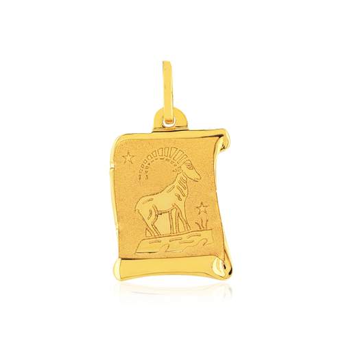 Pendentif or jaune 375, zodiaque capricorne