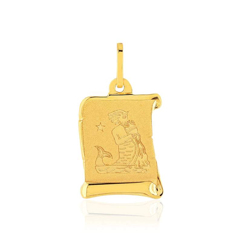 Pendentif or jaune 375, zodiaque verseau - vue 1