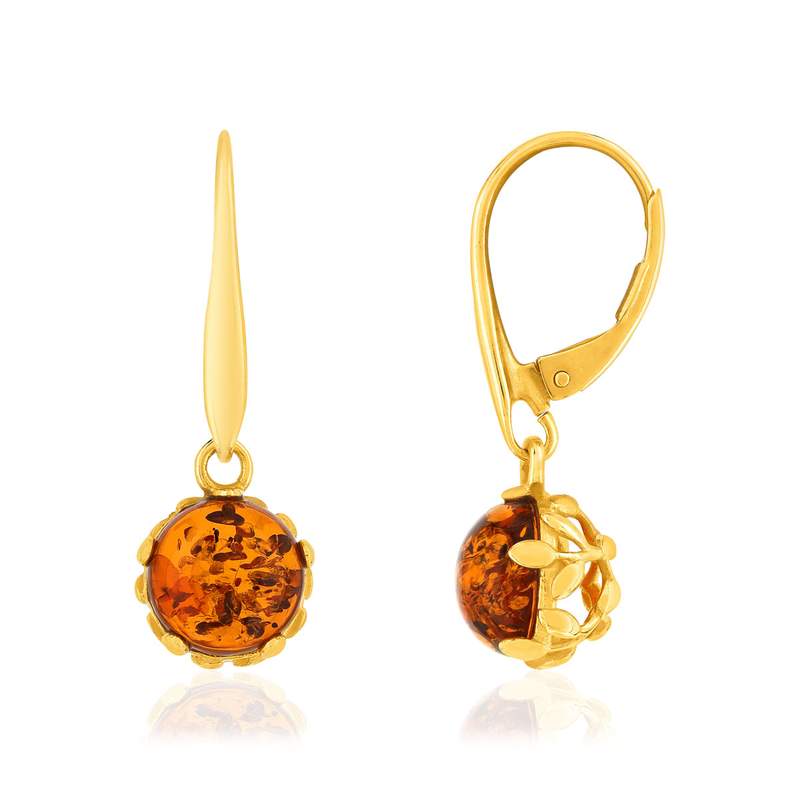 Boucles d'oreilles or 375 jaune ambre - vue 1