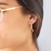 Boucles d'oreilles or 375 jaune ambre - vue Vporté 1