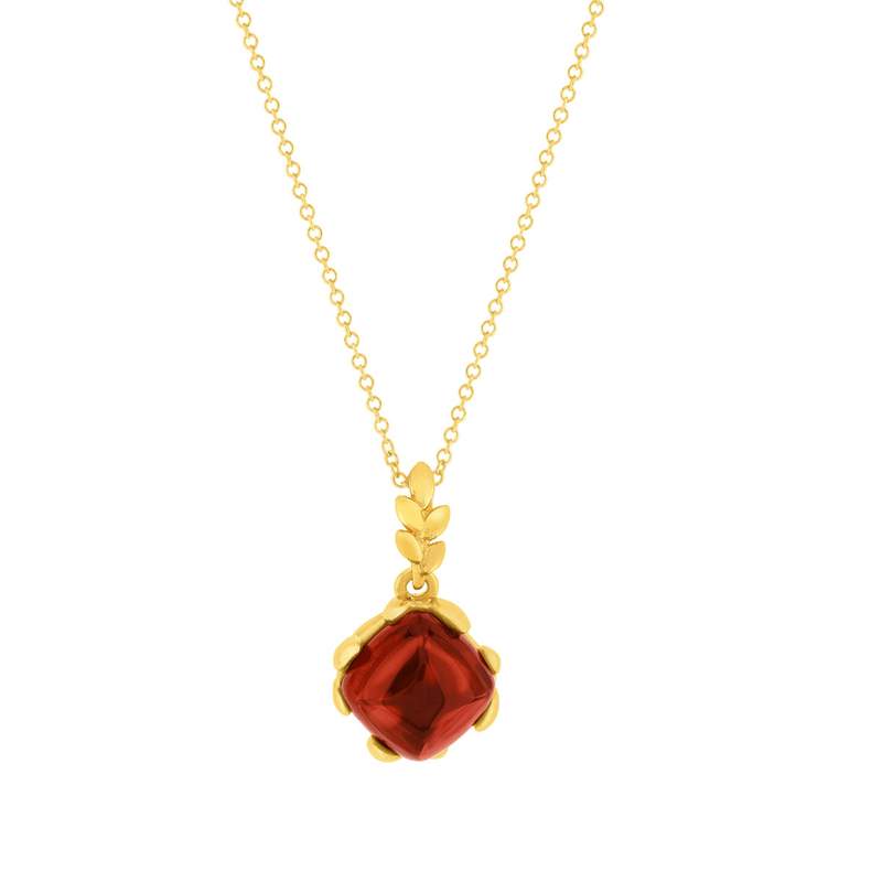 Collier or 375 jaune grenat 48cm - vue 1