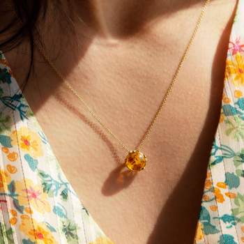 Gold necklace 375 yellow amber 48cm