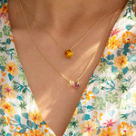 Collier or 375 jaune ambre 48cm - vue porté 2