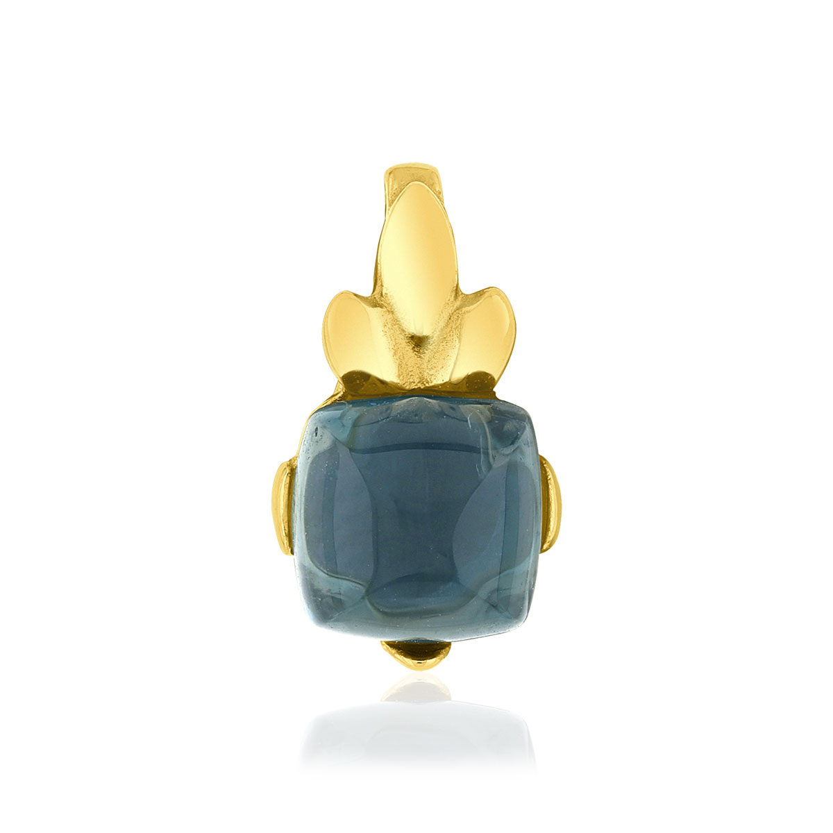 375 yellow gold pendant with treated topaz
