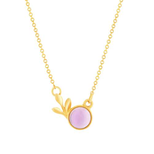 Collier or 375 jaune améthyste 50 cm