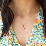 Pendentif or 375 rose quartz - vue porté 1