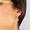 Boucles d'oreilles or 375 jaune quartz verts - vue V1