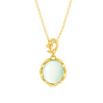 Collier or 375 jaune quartz vert 48 cm - vue 1