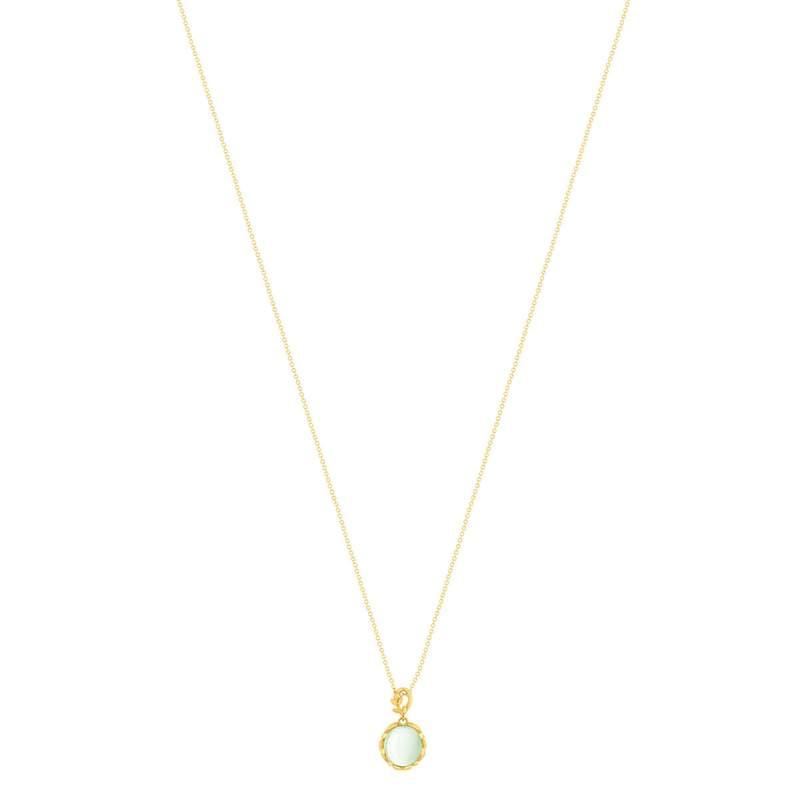 Collier or 375 jaune quartz vert 48 cm - vue 2