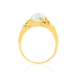 Bague or 375 jaune quartz vert - vue 2
