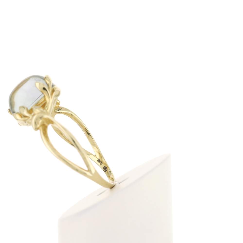Bague or 375 jaune quartz vert - vue 7