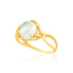 Bague or 375 jaune quartz vert - vue D2