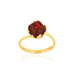 Bague or 375 jaune grenat - vue 1