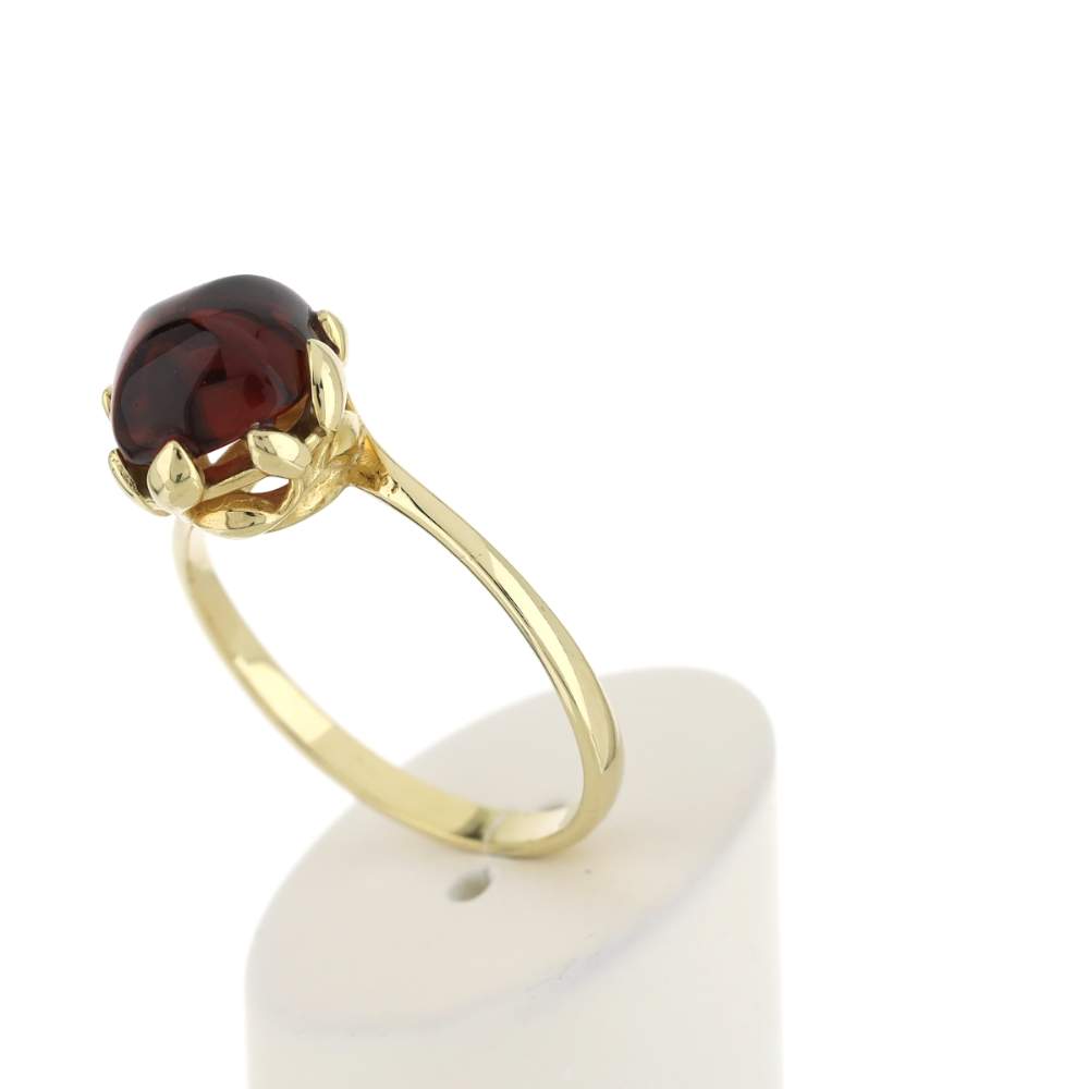 Bague or 375 jaune grenat - vue 4