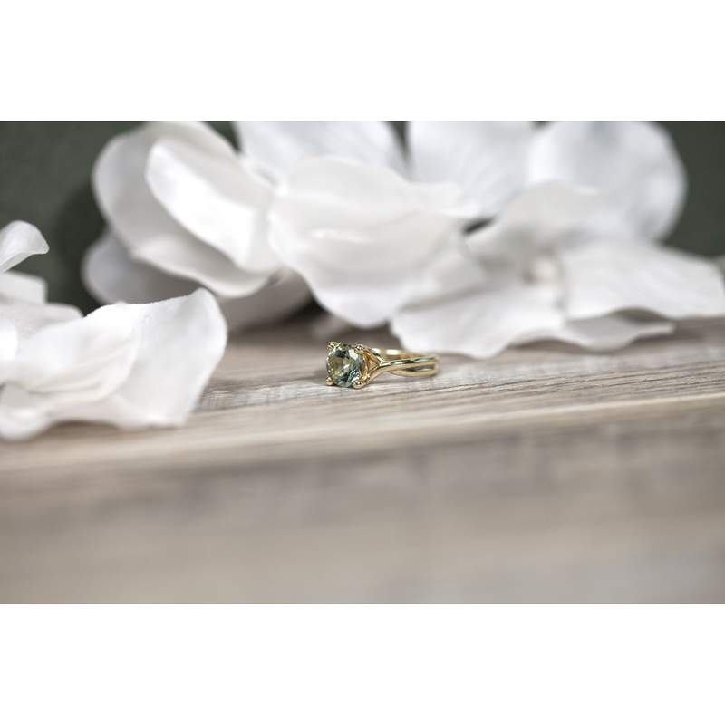 Bague or 375 quartz vert - vue D2